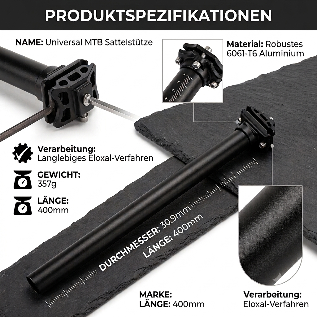 ErgoPost Ultra – Sattelstütze aus Aluminium