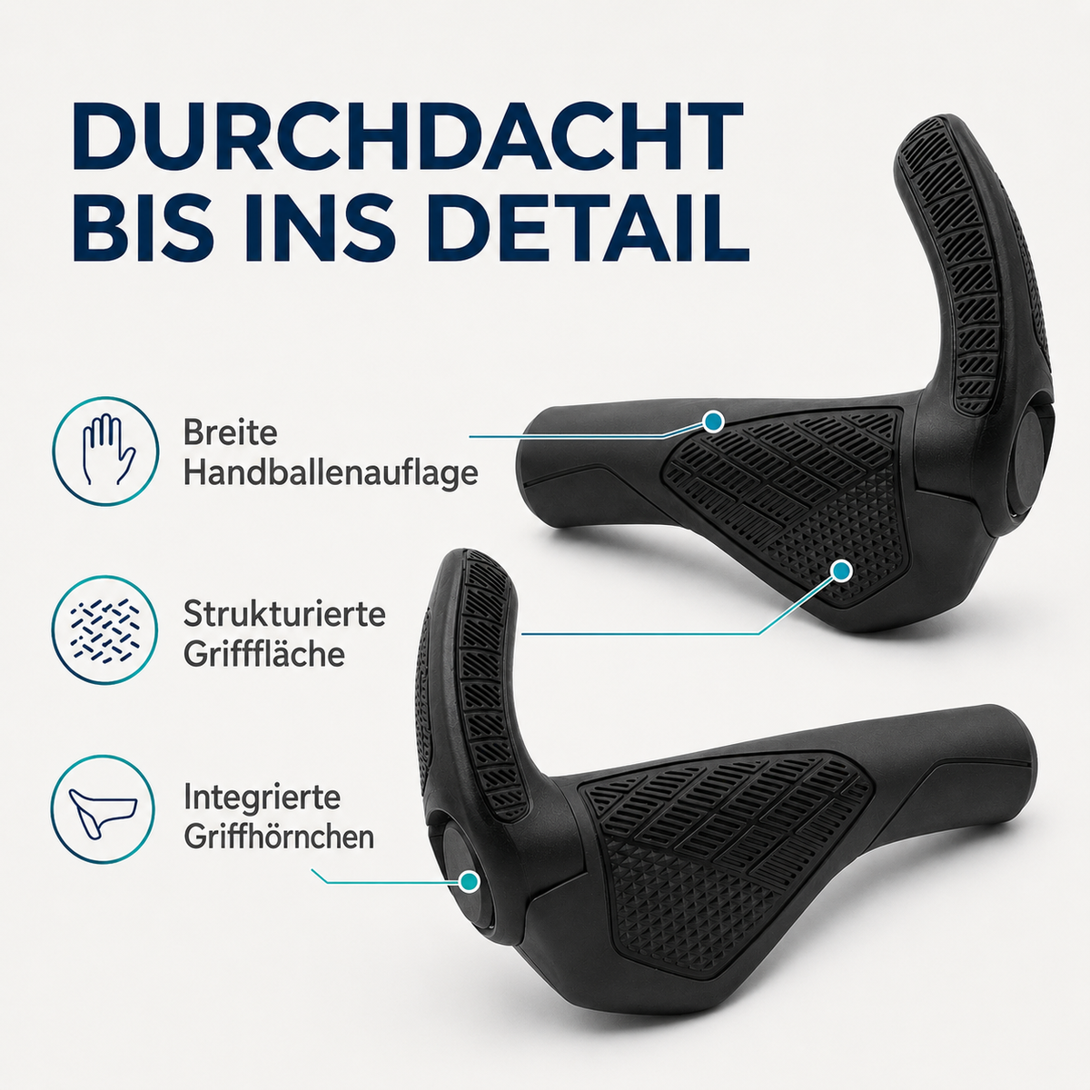 Ergonomische Fahrradgriffe mit Griffhörnchen